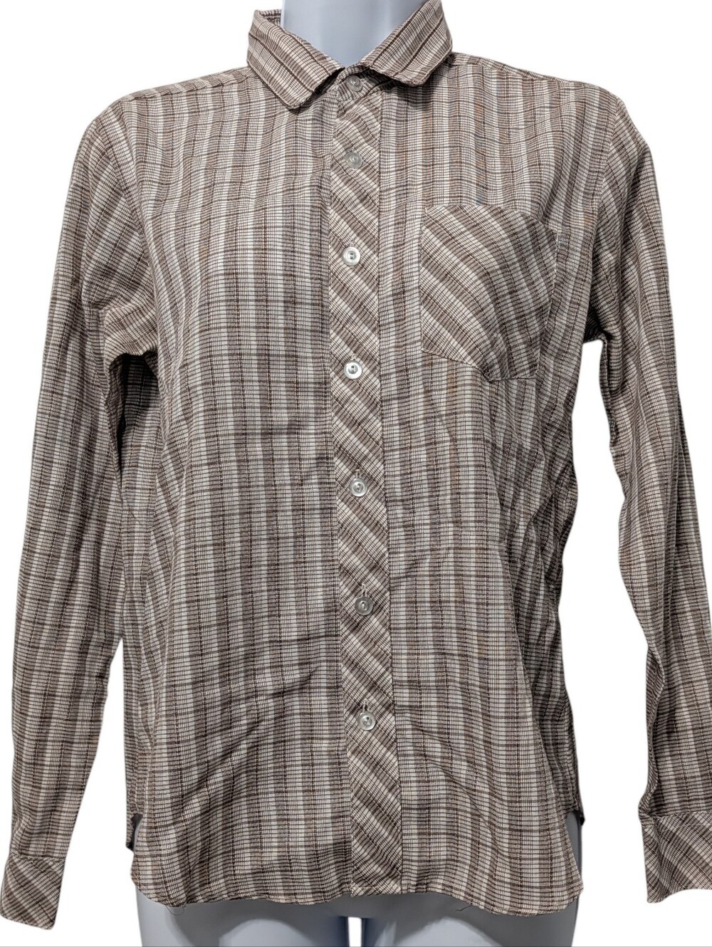 Juniors Medium 90s Grunge Button Front Shirt Plaid Tomboy Vintage Retro